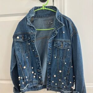 Pearl Embellished Denim Jacket